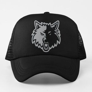 NEW Minnesota Timberwolves 2000s Retro Logo Foam Trucker Mesh Snapback Hat BLACK